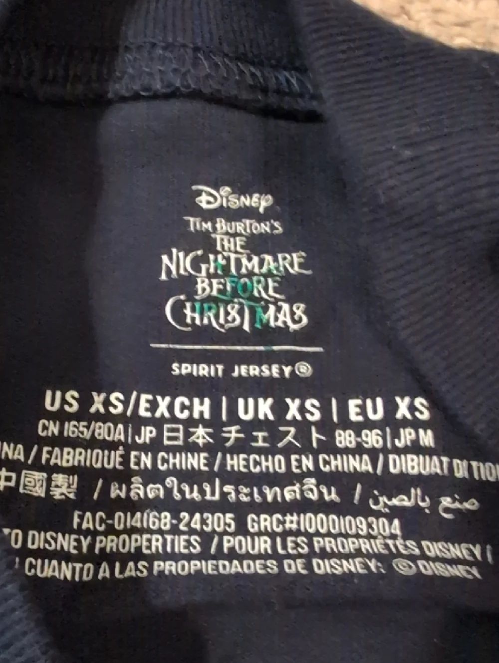 Disneyland California Oogie Boogie Bash 2025 Black Neon-Print Spirit Jersey - Picture 3 of 8